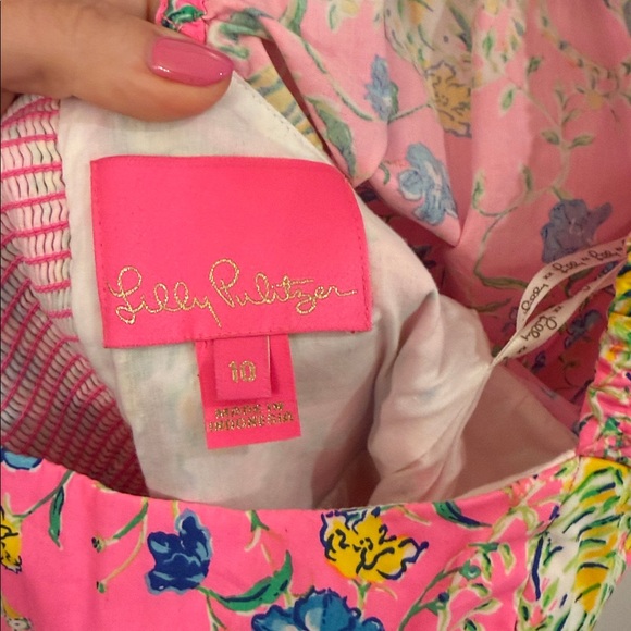 Lilly Pulitzer Kay Babydoll Dress pink tigress garden size 10 - Picture 5 of 7